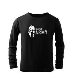 DRAGOWA Spartan детска army тениска с дълъг ръкав, черно