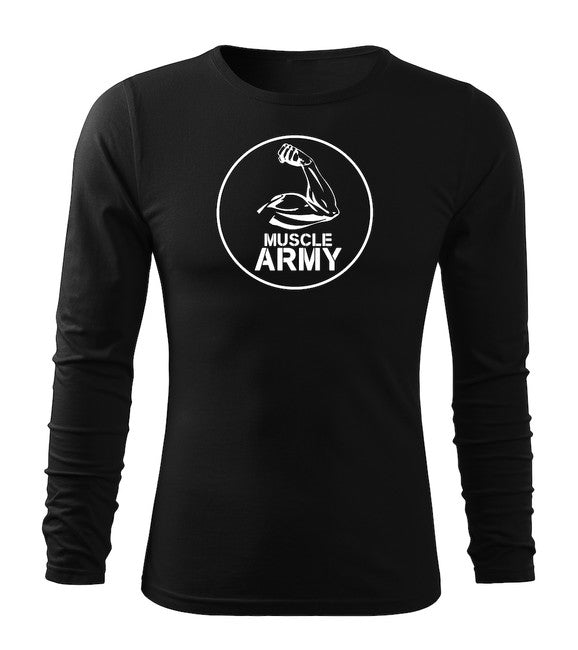 DRAGOWA Fit-T тениска с дълги ръкави мускул армейски бицепс
