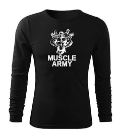 DRAGOWA Fit-T μακρυμάνικο μπλουζάκι muscle army team 160 g/m², μαύρο