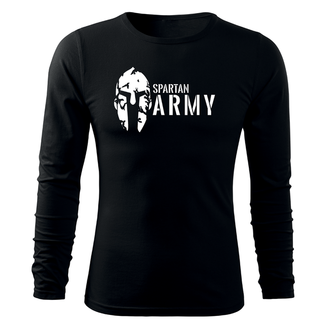 DRAGOWA Fit-T тениска с дълъг ръкав 160g/m2 спартанец армейски, черна