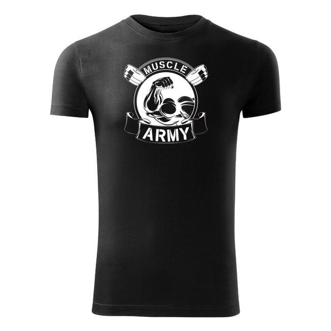 DRAGOWA Muscle Army Original фитнес тениска 180g/m2, черна