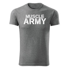DRAGOWA μπλουζάκι fitness muscle army 180 g/m², γκρι