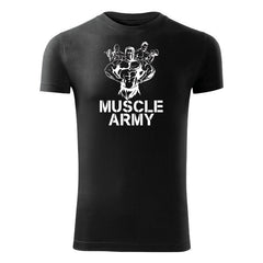 DRAGOWA μπλουζάκι fitness muscle army team 180 g/m², μαύρο