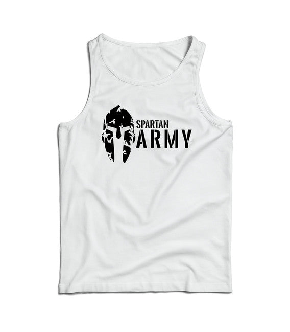 DRAGOWA Spartan Army мъжки потник 160g/m2, бял