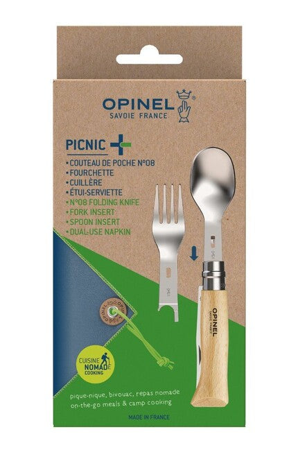 OPINEL PICNIC+ N°08 пълен камперски комплект, естествен