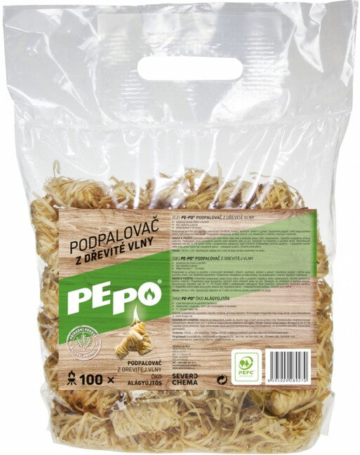 PE-PO подпалвач от дървесна вълна PEFC, 100 бр.