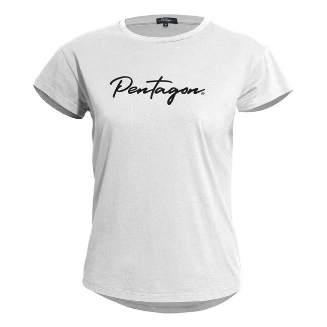 Pentagon Whisper Calligraphy къса тениска дамска, бяла