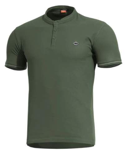 Pentagon Levantes Henley Stripes тениска, камуфлажно зелено