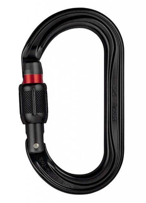 Petzl SCREW LOCK карабина овален с винтова поистка, черна