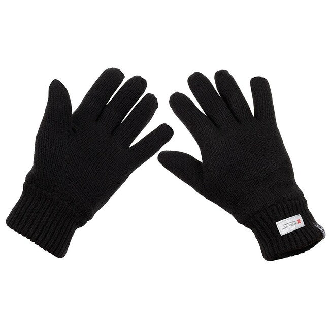 MFH плетен ръкавици с изолация 3M™ Thinsulate™, черна