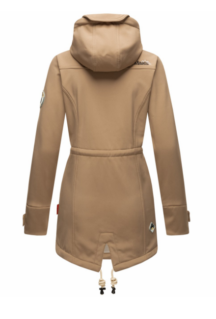 Marikoo ZIMTZICKE дамско зимно софтшел яке с качулка, Taupe grey