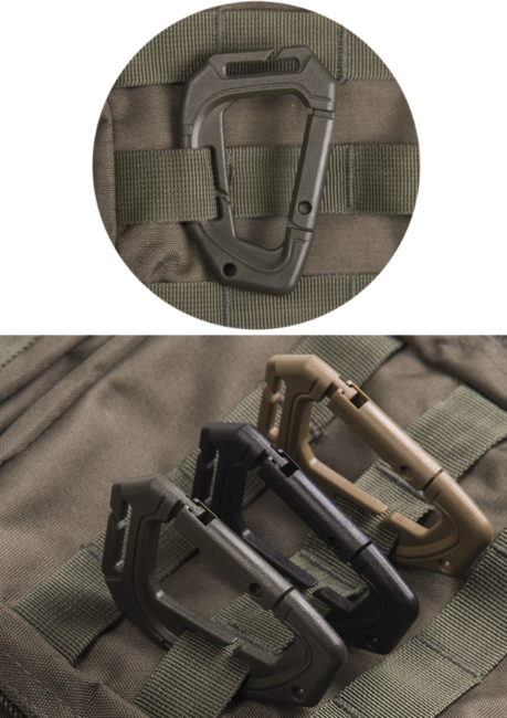 Mil-Tec MOLLE пластмасов тактически карабинер, маслинен 2бр.