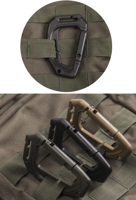 Mil-Tec MOLLE тактически пластмасов карабинер, черен 2бр.