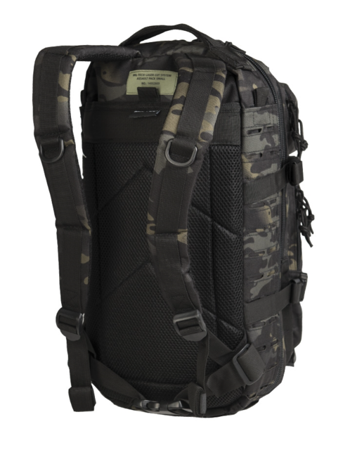 Mil-Tec US Assault Small лазерно изрязване раница, мултитарн черен, 20L