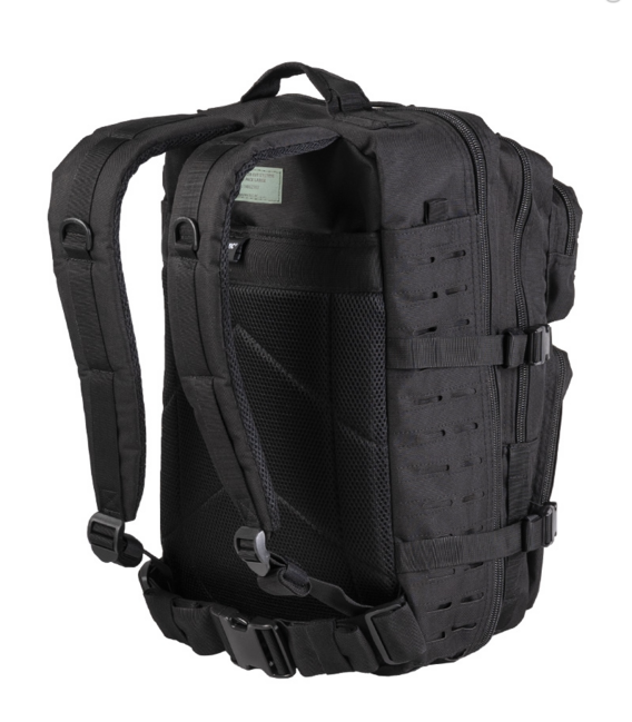 Mil-Tec US Assault Large раница лазерно изрязване, черна, 36L