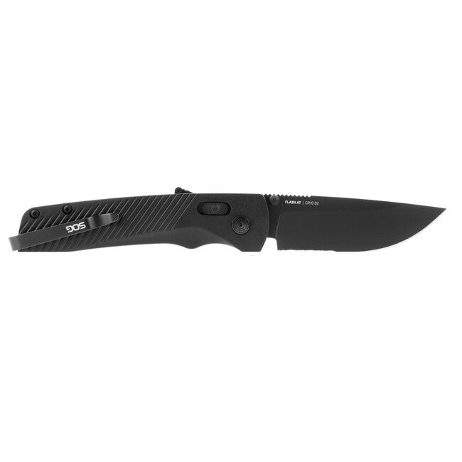 SOG FLASH AT джобен нож - Blackout - частично назъбен