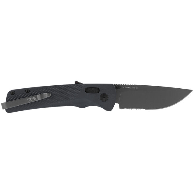 SOG FLASH AT джобен нож, Urban Grey, частично назъбен