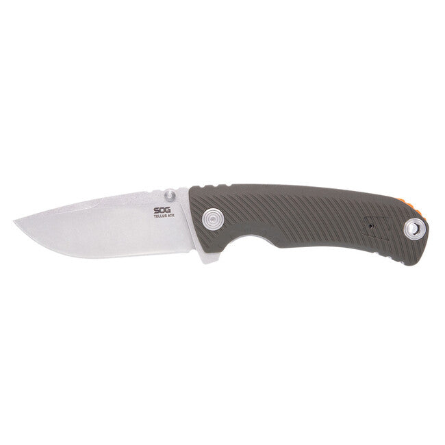 SOG TELLUS ATK сгъваем нож, маслинен + оранжев
