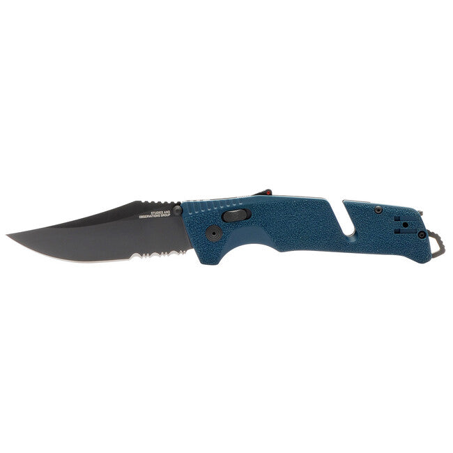 SOG Trident AT сгъваем нож, Uniform Blue, частично назъбен