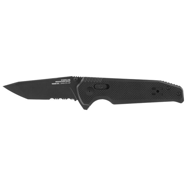 SOG VISION XR сгъваем нож, черен, частично назъбен