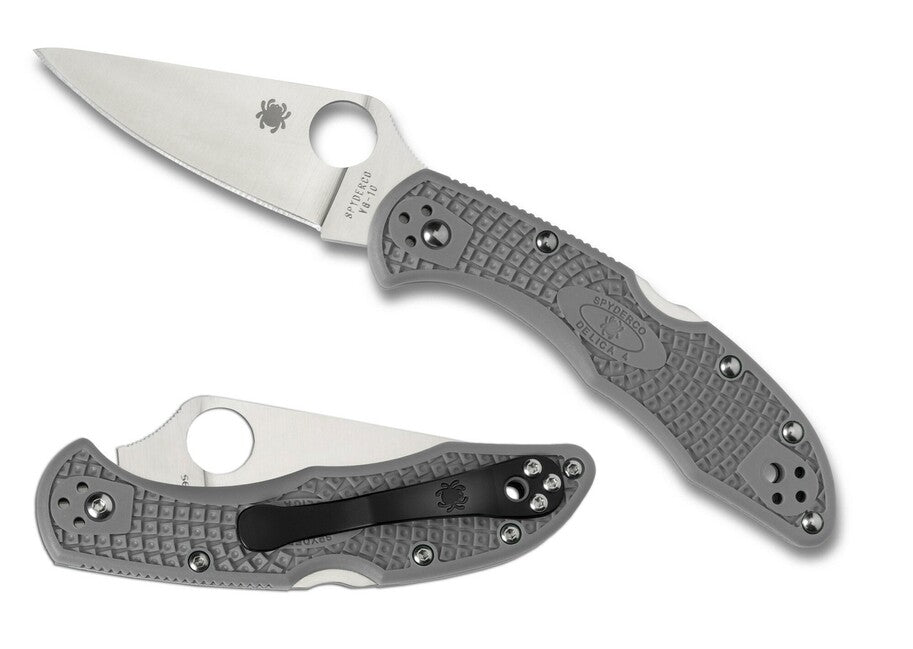 Spyderco Delica 4 Lightweight Flat Ground джобен нож 7,5 см, сив FRN
