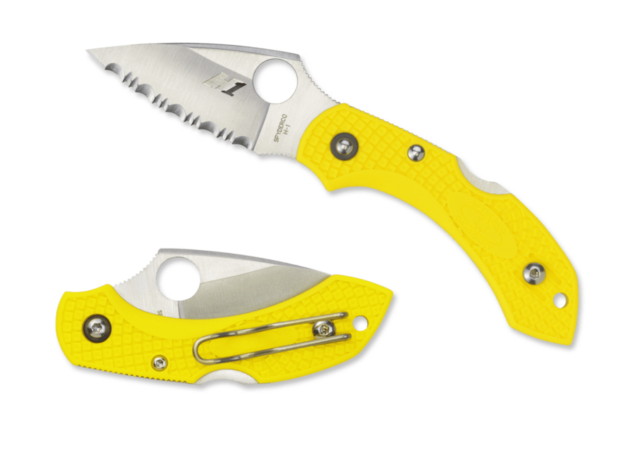 Spyderco Dragonfly 2 Salt Lightweight джобен нож Serrated 5,7cm, жълта, FRN