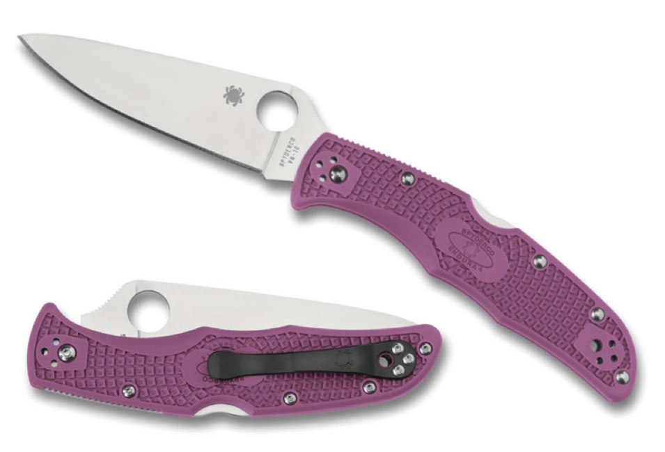 Spyderco Endura 4 Flat Ground джобен нож 9,5см, лилава, FRN