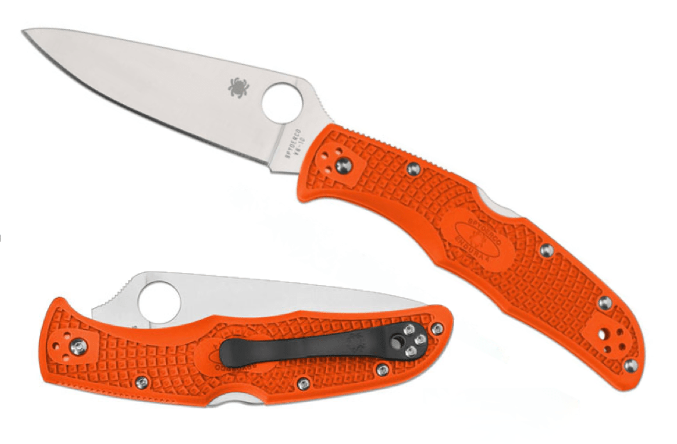 Spyderco Endura 4 джобен нож Flat Ground, оранжева FRN 9,5 см
