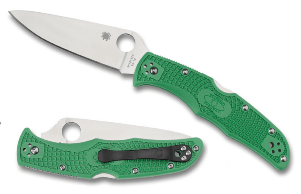 Spyderco Endura 4 Flat Ground джобен нож 9,5 см, зелен, FRN