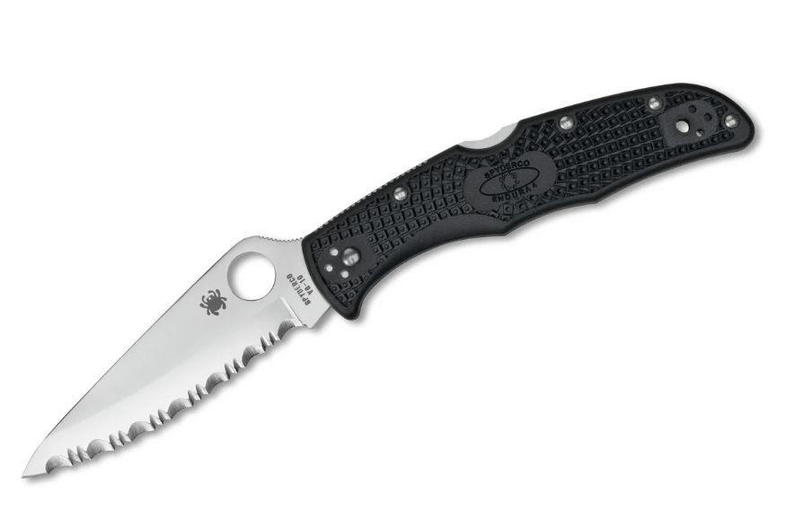 Spyderco Endura 4 Lightweight джобен нож Serrated 9,5cm, черен, FRN