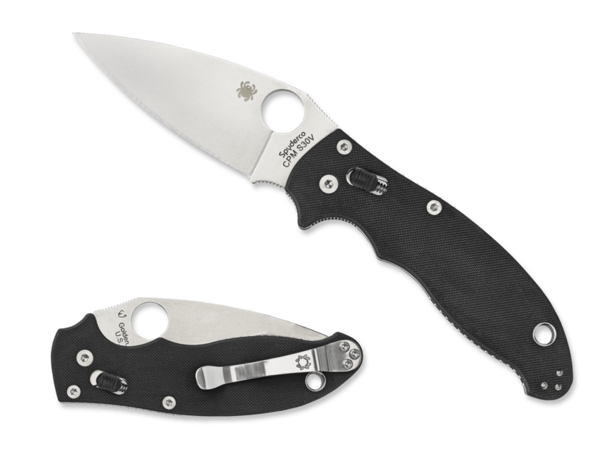 Spyderco Manix 2 джобен нож Plain 8,6 см, черен, G10