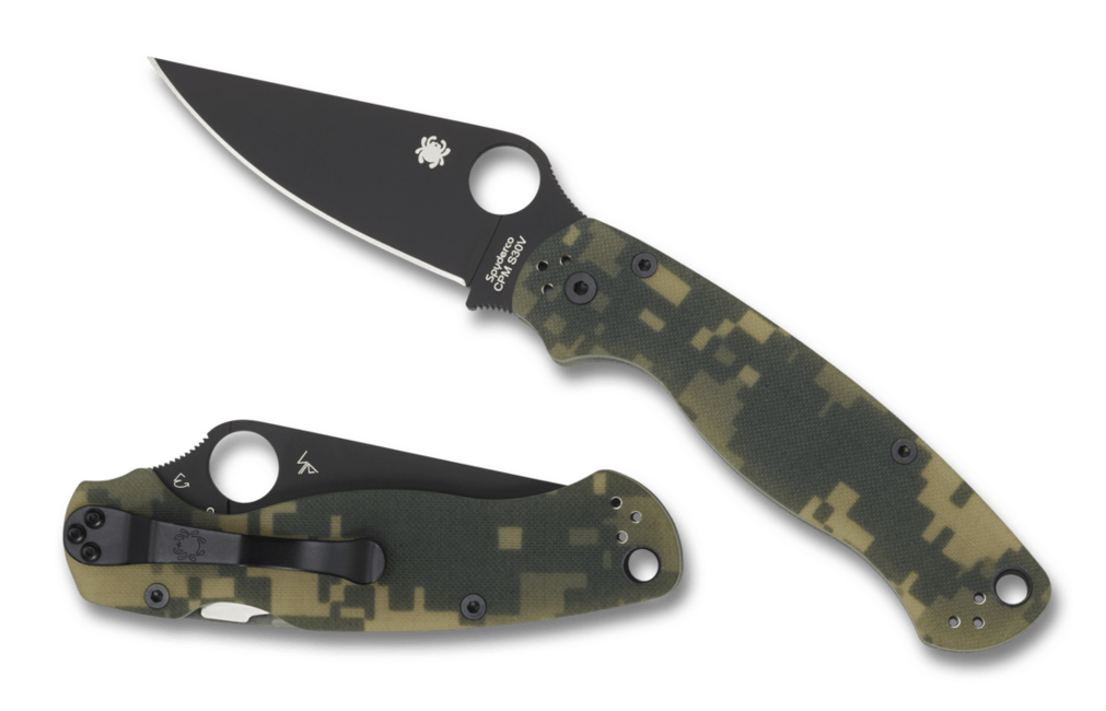Spyderco Para Military 2 джобен нож 8,7 см, черна камуфлаж G10
