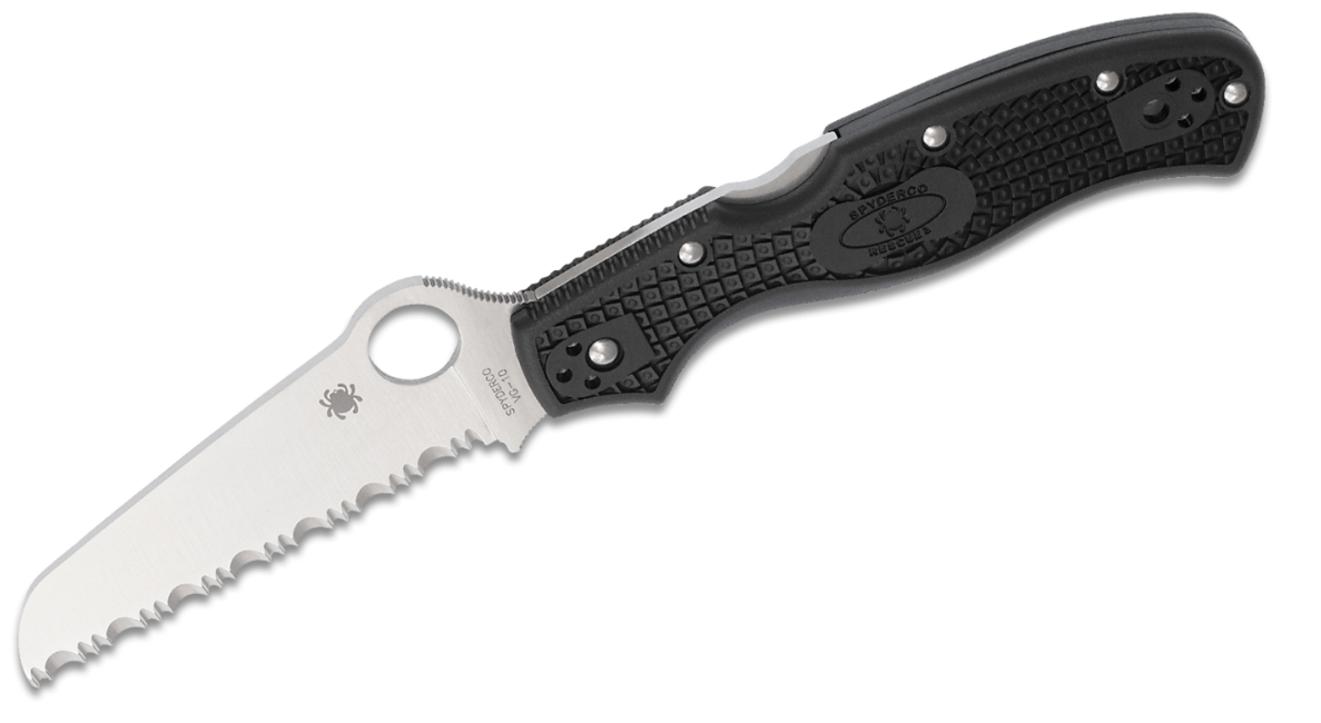 Spyderco Rescue 3 джобен спасителен нож FRN, черен, 9,3cm