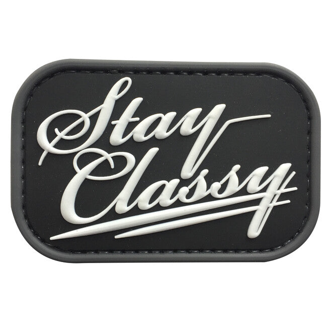 WARAGOD Stay Classy Swat нашивка PVC Patch, черна и бяла