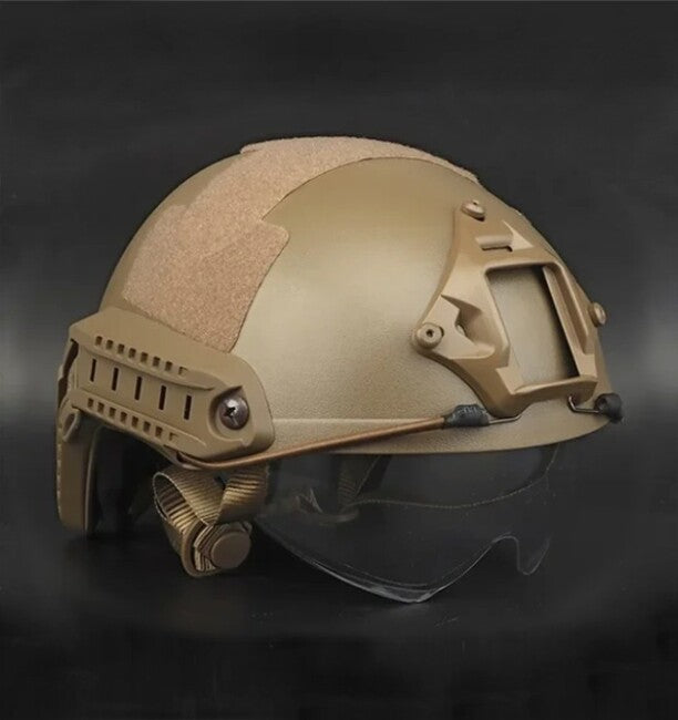 DRAGOWA Tactical Fast MH тактическа каска с очила Charger, койот (без сертификация)