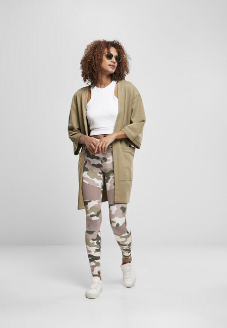 Urban Classics Tech Mesh dámske legíny, duskrose camo
