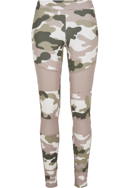 Urban Classics Tech Mesh dámske legíny, duskrose camo