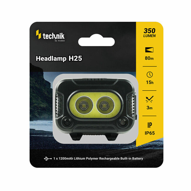 Технически фенер за глава LED CREE XPG-2+LED COB с гумиран корпус USB-C червено светло стробоскоп