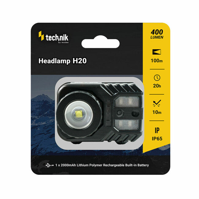 Фенер за глава Technik S LED CREE XPG-2 микро-USB с гумиран корпус, червено светло