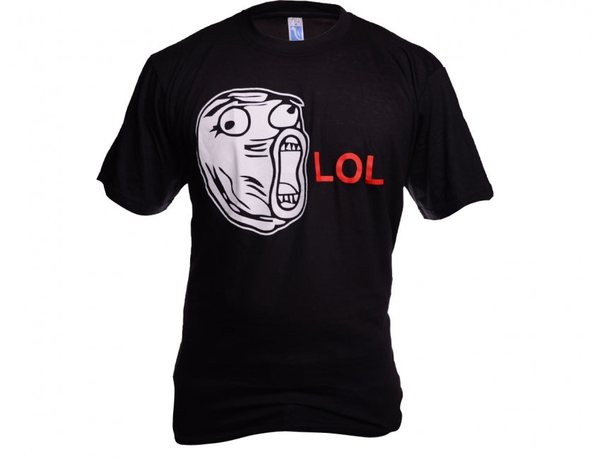 O&T Funny Vtipné meme face lol тениска, черна