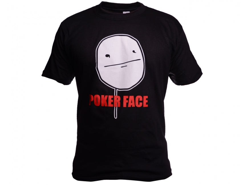 O&T Funny тениска Vtipné poker face, черна