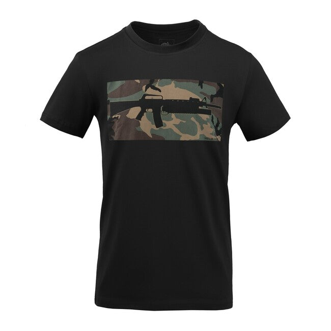 Helikon-Tex 16/203 Combo памучна къса тениска, черно/US Woodland