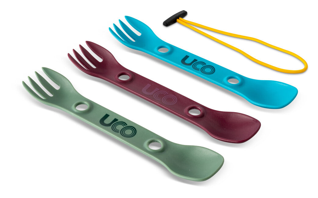UCO Mini Spork комплект прибори 3 бр., зелен, лилав, син