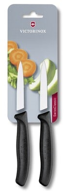 Victorinox Swiss Classic комплект с 2 ножа с гладко острие, черен