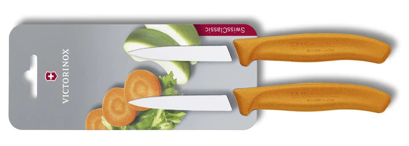 Victorinox Swiss Classic 2-частен комплект ножи с гладко острие, оранжев