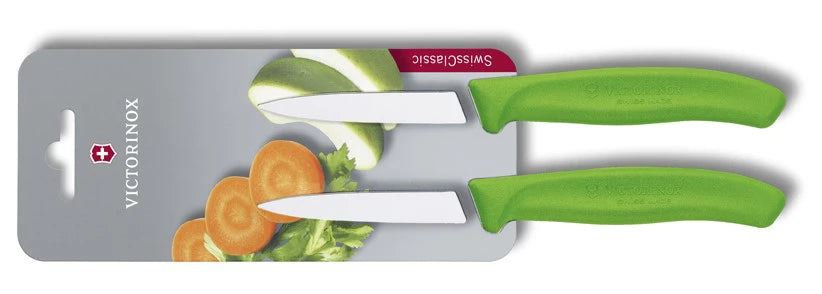 Victorinox Swiss Classic 2 бр. комплект ножове с гладко острие, зелени