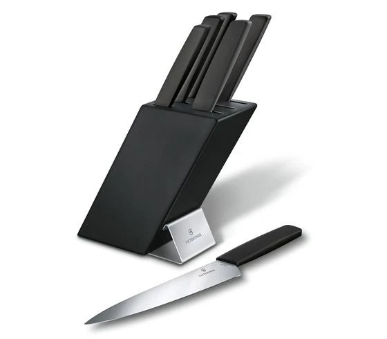 Victorinox Swiss Modern блок с черни ножове