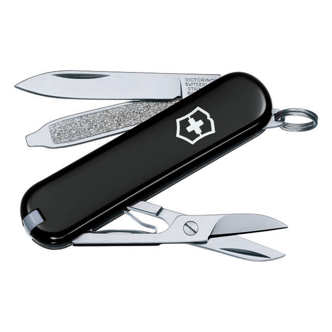 Victorinox Classic мултифункционален нож 58 mm, черен, 7 функции, блистер