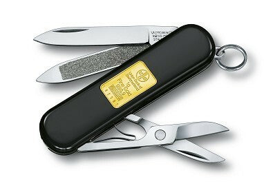 Victorinox Classic Gold Ingot многофункционален нож 58 mm, черен, zlatá tehlička, 7 функции