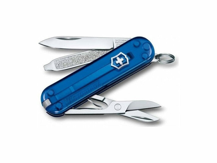 Victorinox Classic SD многофункционален нож 58 mm Deep Ocean, прозрачна синя, 7 функции